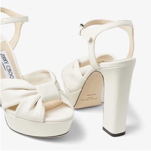 Jimmy Choo Heloise 120MM Leather Platform Sandals $995 39 - Picture 5 of 16